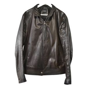 Incredible HUGO BOSS Dark Brown 100% Ziegenleder Goat Leather Jacket 52 IT 42 US